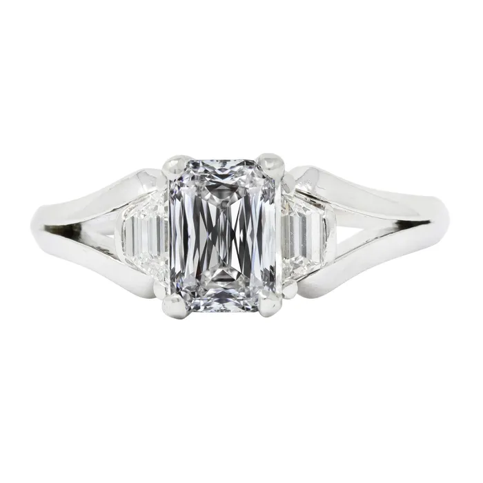 Rings HarryChadEntcom 3 Stone Emerald Trapezoid Natural Earth Mined Diamond Ring Split Shank 550 Carats Rings HarryChadEntcom 3 Stone Emerald Trapezoid Natural Earth Mined Diamond Ring Split Shank 550 Carats