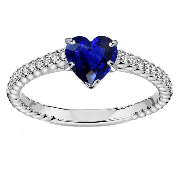 Rings HarryChadEntcom Ceylon Sapphire Solitaire Ring Pave Set Natural Earth Mined Diamond Accents 250 Carats Rings HarryChadEntcom Ceylon Sapphire Solitaire Ring Pave Set Natural Earth Mined Diamond Accents 250 Carats