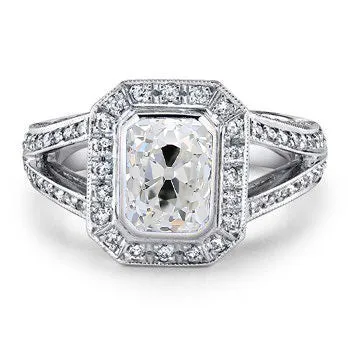 Rings HarryChadEntcom Halo Old Cut Radiant Natural Earth Mined Diamond Ring Bezel Set 250 Carats Split Shank Rings HarryChadEntcom Halo Old Cut Radiant Natural Earth Mined Diamond Ring Bezel Set 250 Carats Split Shank