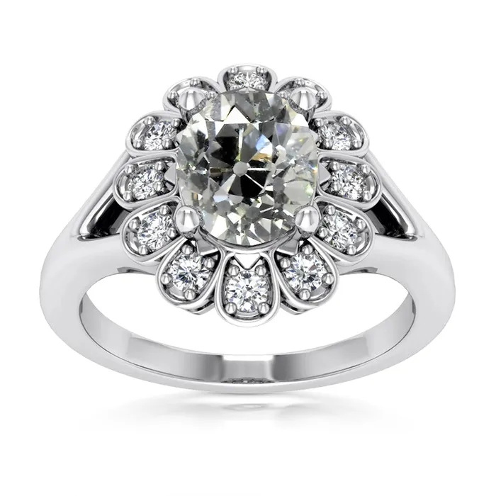 Rings HarryChadEntcom Halo Oval Old Miner Natural Earth Mined Diamond Ring Split Flower Style 475 Carats Rings HarryChadEntcom Halo Oval Old Miner Natural Earth Mined Diamond Ring Split Flower Style 475 Carats