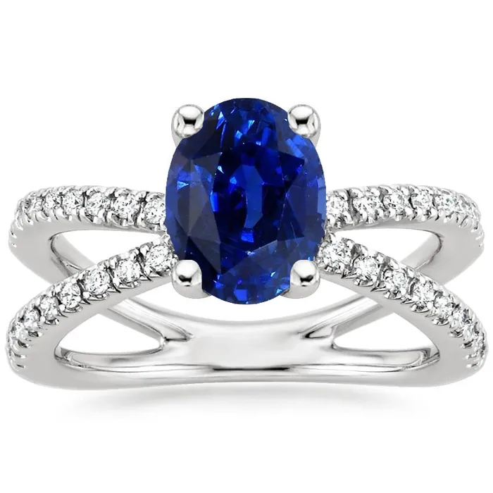 Rings HarryChadEntcom Natural Earth Mined Diamond Engagement Ring Sri Lankan Sapphire 5 Carats Split Shank Rings HarryChadEntcom Natural Earth Mined Diamond Engagement Ring Sri Lankan Sapphire 5 Carats Split Shank