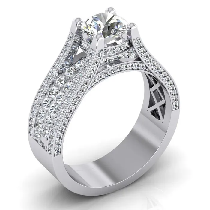 Rings HarryChadEntcom Real 4 Carats Ladies Natural Earth Mined Diamond Engagement Ring Gold 14K