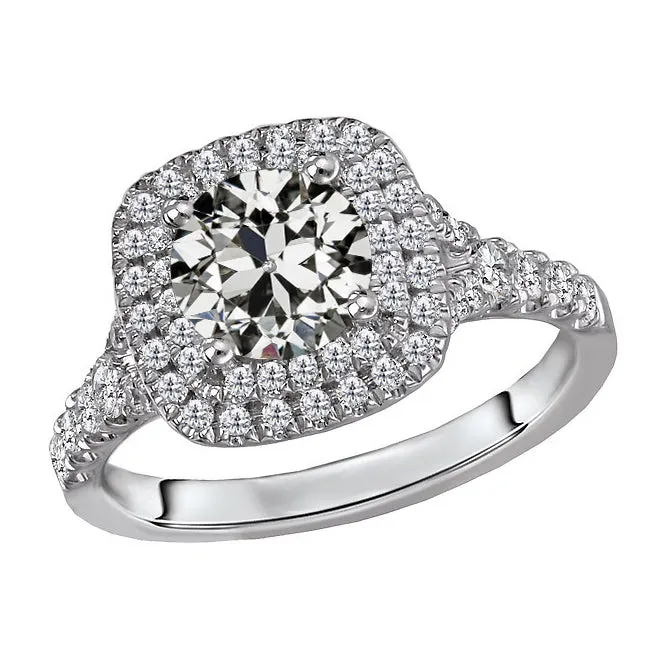 Rings HarryChadEntcom Round Old Cut Double Halo Brilliant Wedding Ring 350 Carats Natural Diamond Rings HarryChadEntcom Round Old Cut Double Halo Brilliant Wedding Ring 350 Carats Natural Diamond