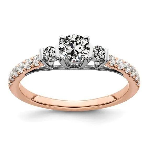 Rings HarryChadEntcom Round Old Cut Natural Earth Mined Diamond Ring Cathedral Bar Set 275 Carats Two Tone Rings HarryChadEntcom Round Old Cut Natural Earth Mined Diamond Ring Cathedral Bar Set 275 Carats Two Tone