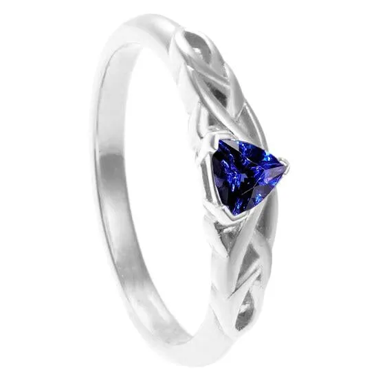 Rings HarryChadEntcom Solitaire Trillion Ring Vintage Style Deep Blue Sapphire 050 Carats Rings HarryChadEntcom Solitaire Trillion Ring Vintage Style Deep Blue Sapphire 050 Carats