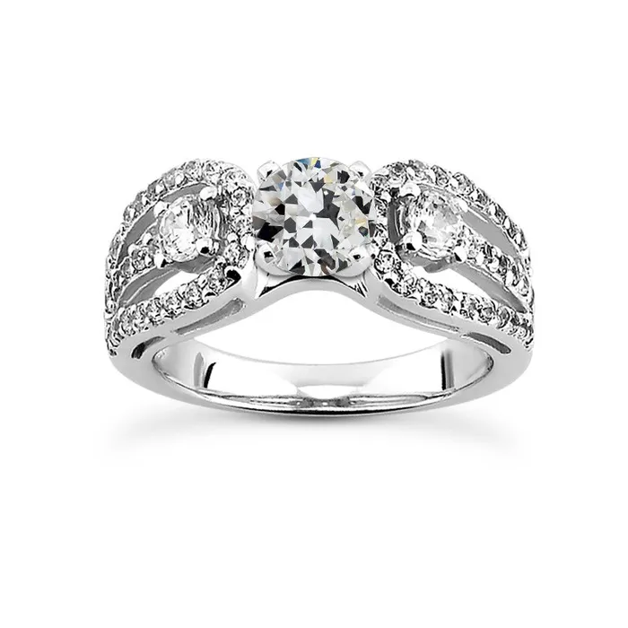 Rings HarryChadEntcom Wedding Ring Round Old Mine Cut Real Natural Earth Mined Diamond Double Split Shank 550 Carats Rings HarryChadEntcom Wedding Ring Round Old Mine Cut Real Natural Earth Mined Diamond Double Split Shank 550 Carats