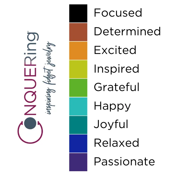 Rings MyCONQUERing Mood ColorChanging Click n Spin Fidget Ring for Anxiety