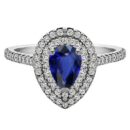 Rings Pear Ceylon Gemstone Ring 350 Ct Double Halo Diamond Jewelry HarryChadEntcom Rings Pear Ceylon Gemstone Ring 350 Ct Double Halo Diamond Jewelry HarryChadEntcom