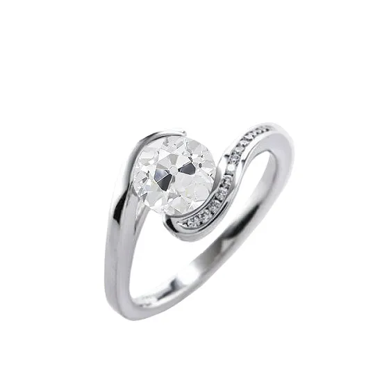 Rings Round Old Mine Cut Real Natural Earth Mined Diamond Ring Twisted Style 2 Carats Gold Jewelry HarryChadEntcom Rings Round Old Mine Cut Real Natural Earth Mined Diamond Ring Twisted Style 2 Carats Gold Jewelry HarryChadEntcom
