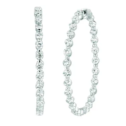 Round 8ct Natural Earth Mined Diamond Earrings Hoops GB Earrings