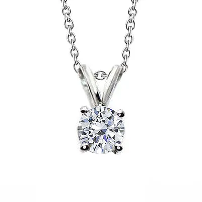 Round Natural Earth Mined Diamond Necklace Pendant 250 Carats Prong Set White Gold 14K GB Necklaces Round Natural Earth Mined Diamond Necklace Pendant 250 Carats Prong Set White Gold 14K GB Necklaces