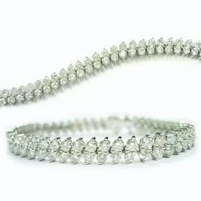 Round Natural Earth Mined Diamond Tennis Bracelet White Gold 14K 12 Ct Prong Setting GB Bracelets