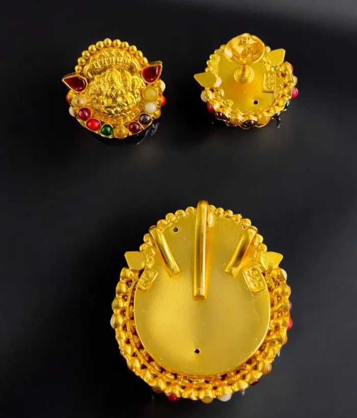 Silversmith Earrings The Abhata Silver Lakshmi Navratna Thread Necklace Earrings