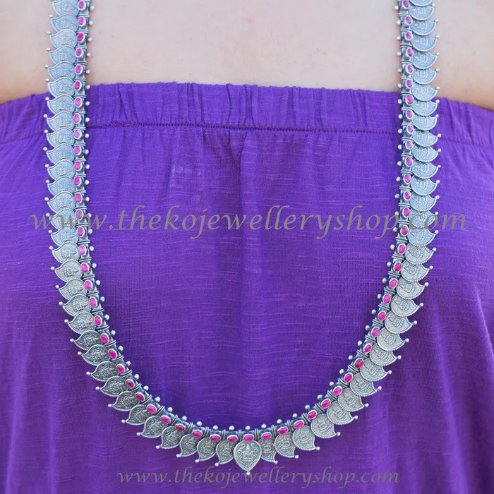 Silversmith Necklaces The Nityagata Antique Silver Coin Necklace Oxidised