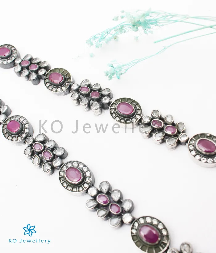 Silversmith The Krutika Silver Kemp Necklace Oxidised Necklaces