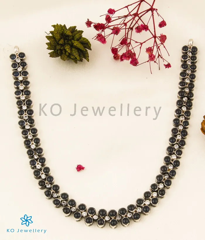 Silversmith The Nivit Addige Silver Necklace OxidisedShort Necklaces