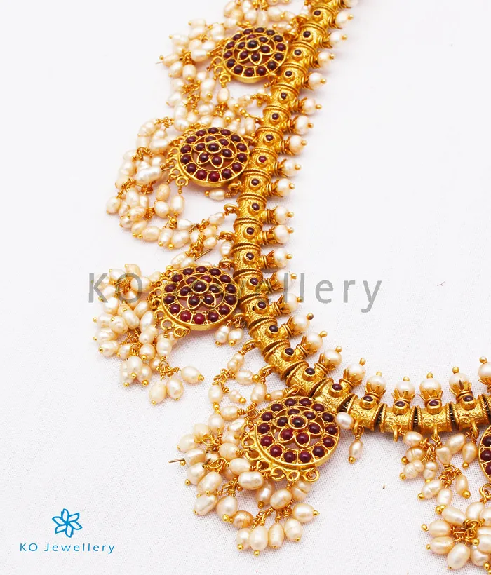Silversmith The Vrta Silver Guttapusalu Necklace RedLong Necklaces