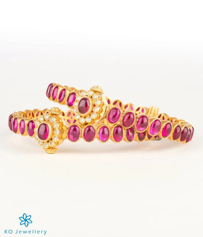The Padmakshi Silver Kemp BraceletRedSize 22242628 Silversmith Bracelets
