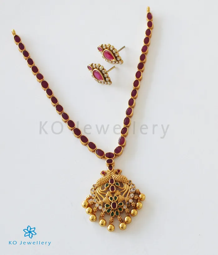 The Sia Silver Peacock Kemp Necklace Red Silversmith Necklaces