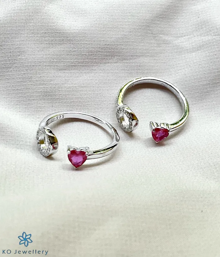 The Triya Silver ToeRings Front open Imported Rings