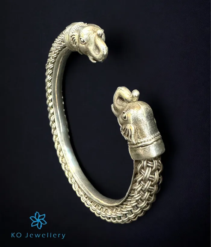 The Tusker Silver Open Bracelet Jaipur Bracelets