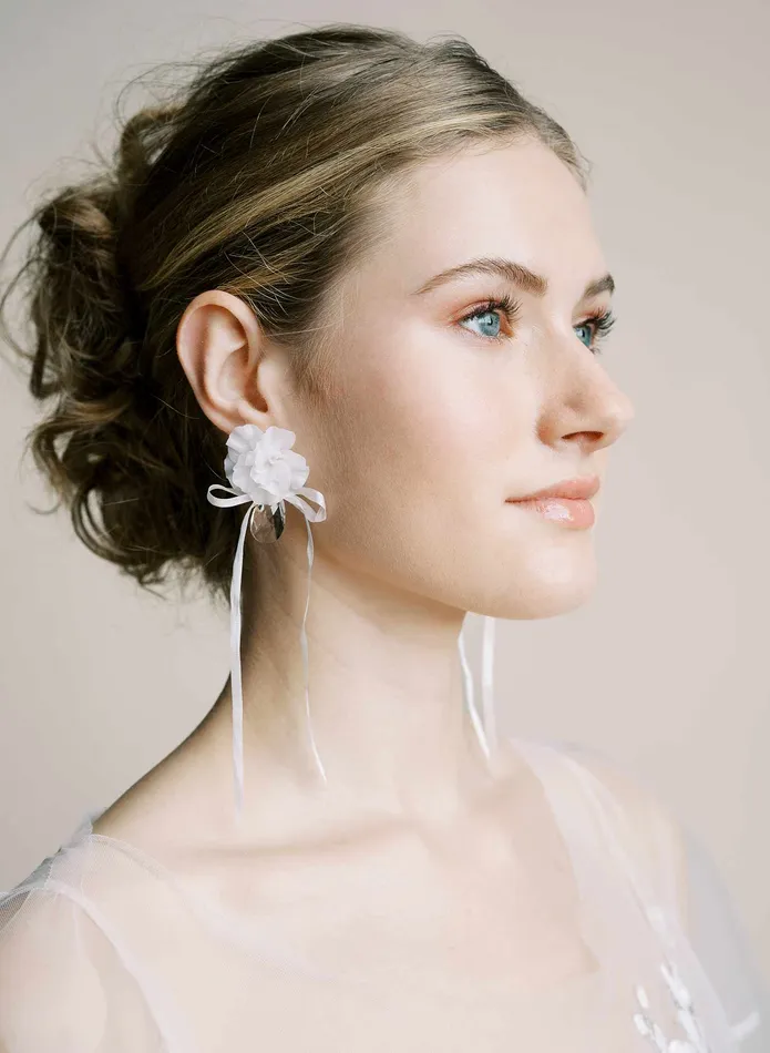 twigs honey Earrings Modern peony and drop crystal earrings Style 2530