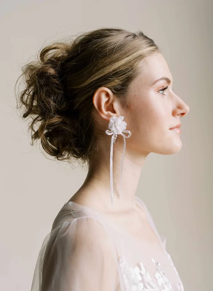 twigs honey Earrings Modern peony and drop crystal earrings Style 2530