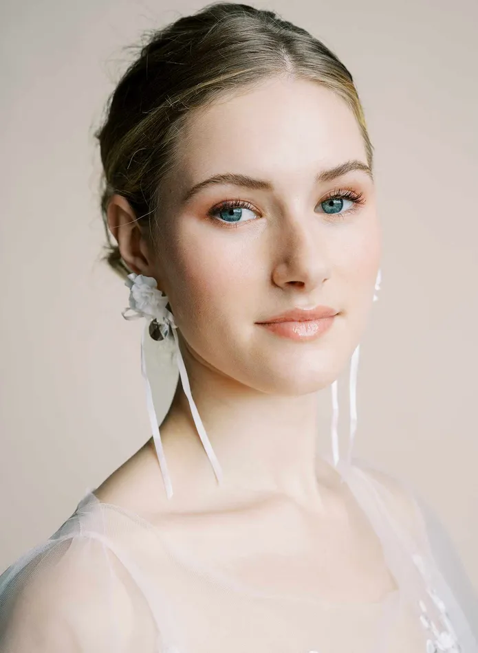 twigs honey Earrings Modern peony and drop crystal earrings Style 2530