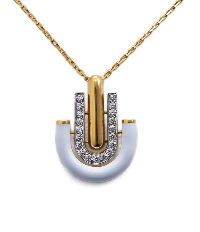 Unity Necklace White Enamel David Webb Workshop Necklaces