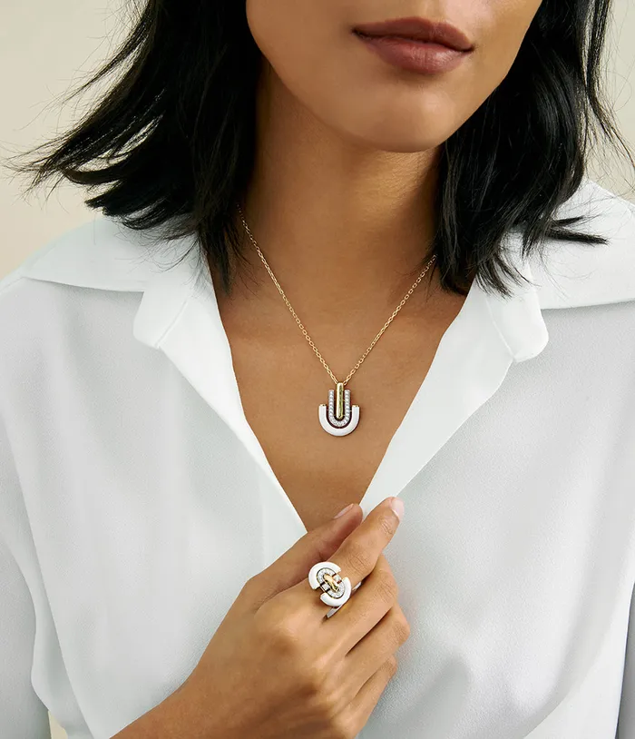 Unity Necklace White Enamel David Webb Workshop Necklaces Unity Necklace White Enamel David Webb Workshop Necklaces