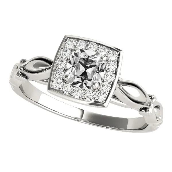Vintage Style Halo Cushion Old Mine Cut Natural Earth Mined Diamond Ring 4 Carats Filigree HarryChadEntcom Rings Vintage Style Halo Cushion Old Mine Cut Natural Earth Mined Diamond Ring 4 Carats Filigree HarryChadEntcom Rings