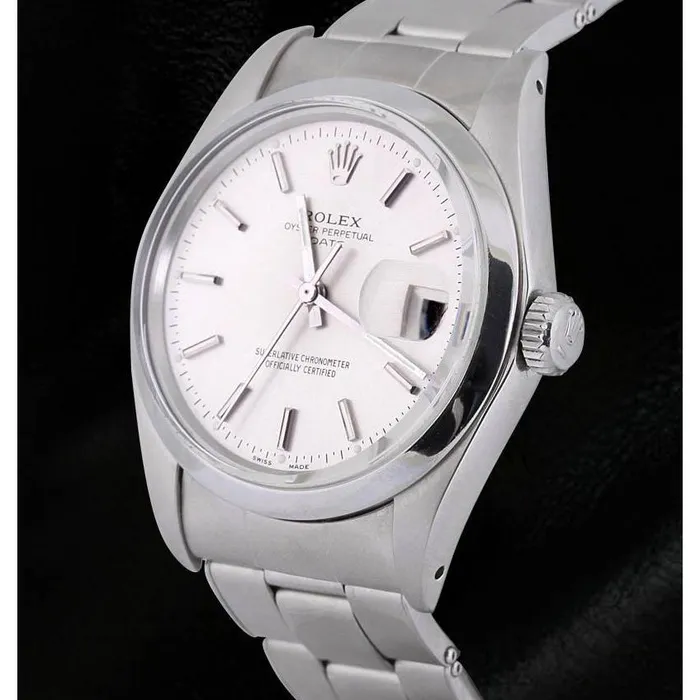 White Stick Dial Rolex Date Men Watch Oyster Bracelet Ss GB Bracelets