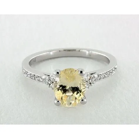 Yellow Sapphire And Natural Earth Mined Diamonds 350 Ct Wedding Ring White Gold 14K GB Rings Yellow Sapphire And Natural Earth Mined Diamonds 350 Ct Wedding Ring White Gold 14K GB Rings