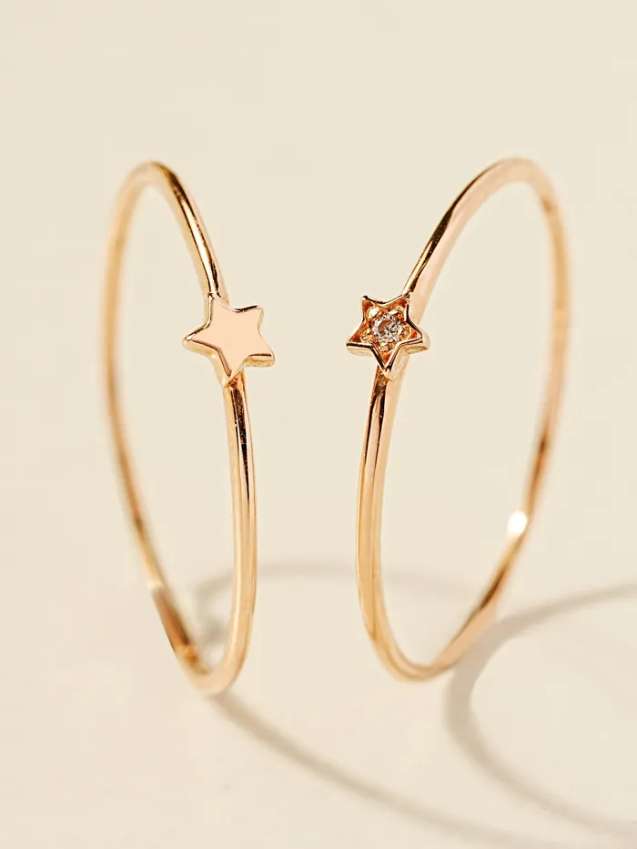 14K 18K Minimi Star Layered Ring MinimalBijoux Rings