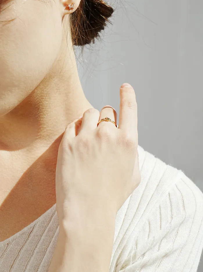 14K 18K Minimi Star Layered Ring MinimalBijoux Rings