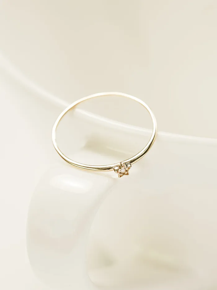 14K 18K Minimi Star Layered Ring MinimalBijoux Rings