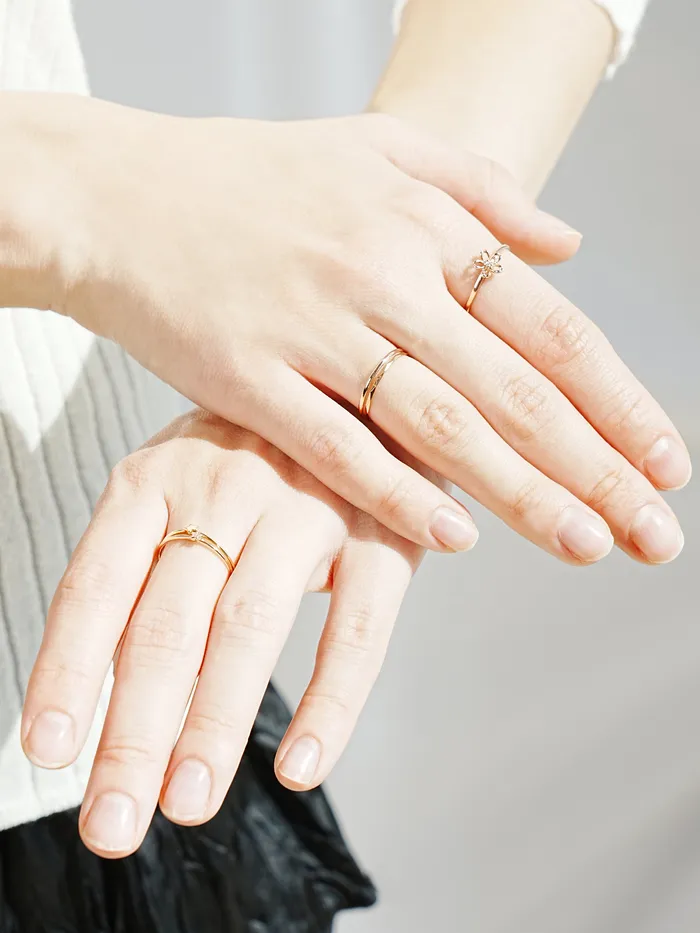 14K 18K Minimi Star Layered Ring MinimalBijoux Rings