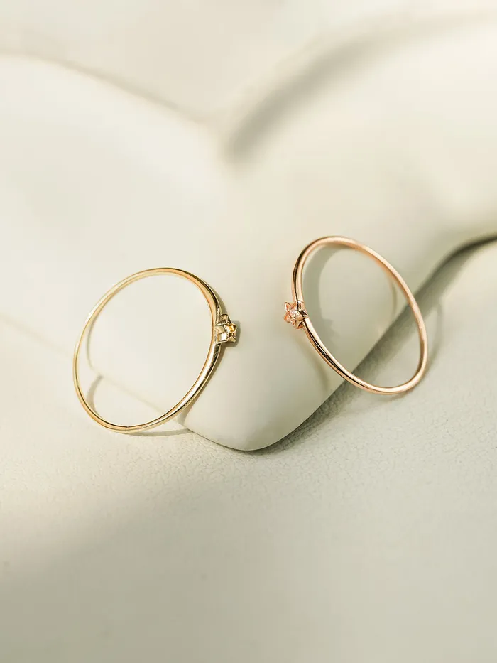 14K 18K Minimi Star Layered Ring MinimalBijoux Rings