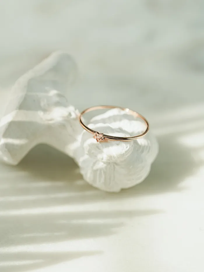14K 18K Minimi Star Layered Ring MinimalBijoux Rings