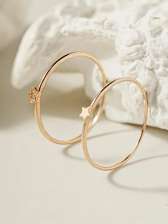 14K 18K Minimi Star Layered Ring MinimalBijoux Rings