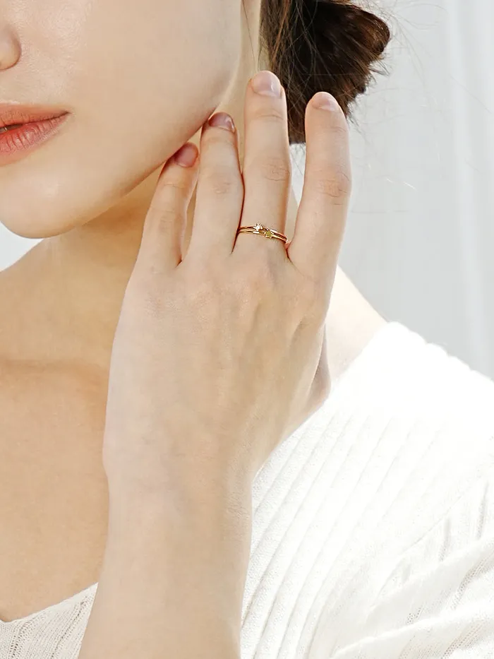 14K 18K Minimi Star Layered Ring MinimalBijoux Rings