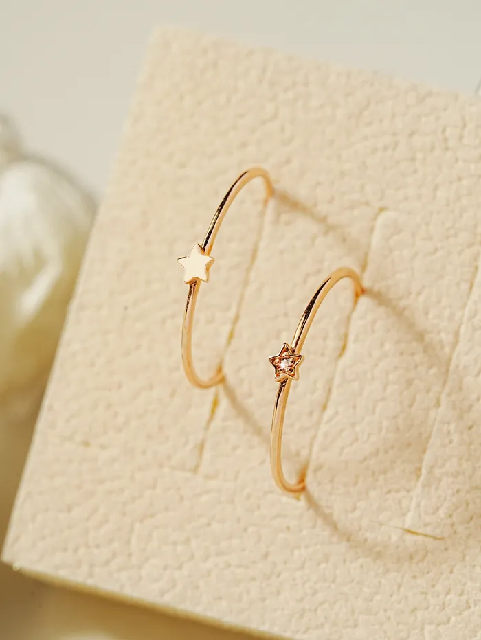 14K 18K Minimi Star Layered Ring MinimalBijoux Rings