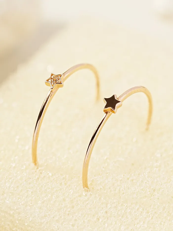 14K 18K Minimi Star Layered Ring MinimalBijoux Rings