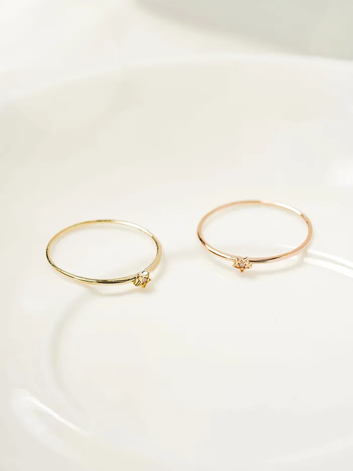 14K 18K Minimi Star Layered Ring MinimalBijoux Rings