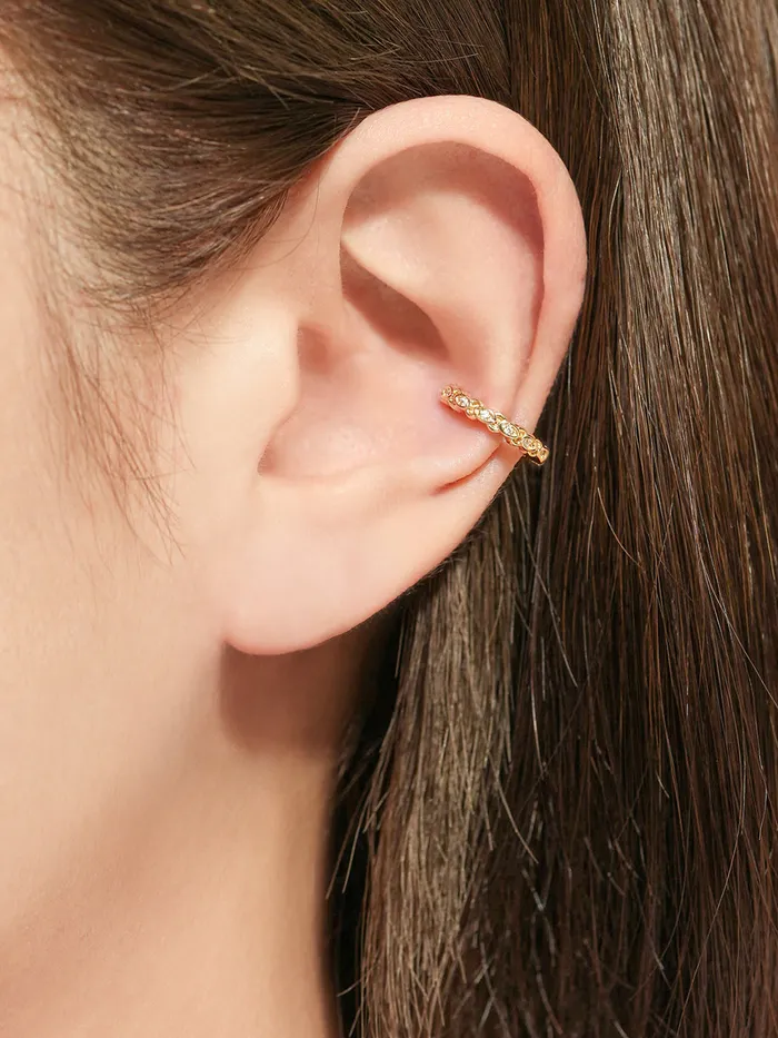 14K Gold Cubic Twist Ear cuff MinimalBijoux Earrings