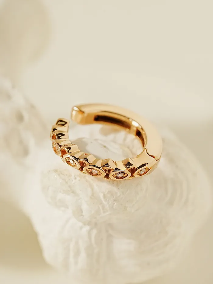 14K Gold Cubic Twist Ear cuff MinimalBijoux Earrings