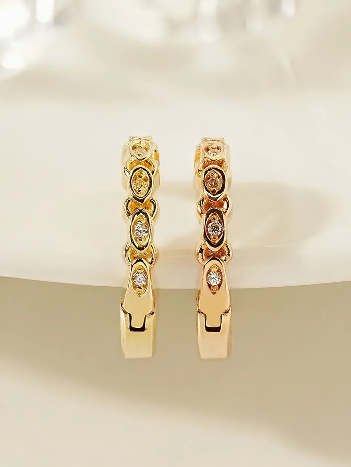 14K Gold Cubic Twist Ear cuff MinimalBijoux Earrings