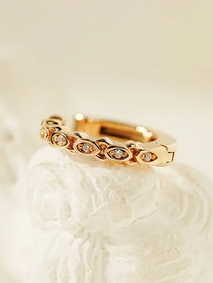 14K Gold Cubic Twist Ear cuff MinimalBijoux Earrings