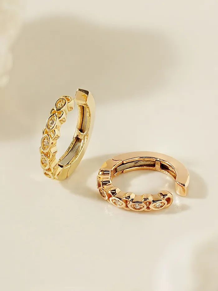 14K Gold Cubic Twist Ear cuff MinimalBijoux Earrings