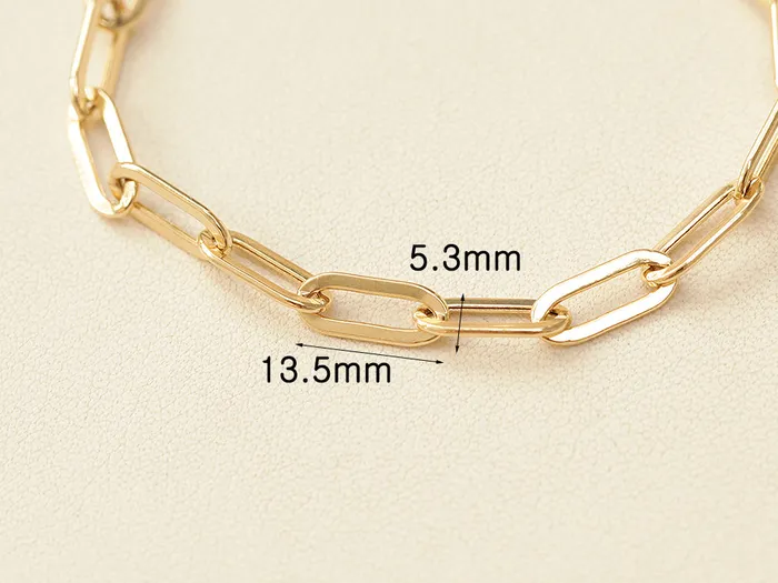 14K Gold Daily Clip Hollow Chain Bracelet M MinimalBijoux Bracelets